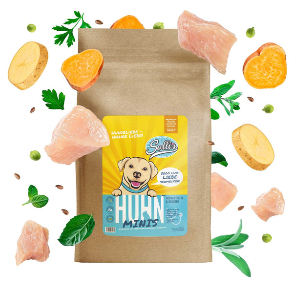 Probe Trockenfutter Huhn - Minis | kleine Rassen 100g - Solli's Hundebedarf