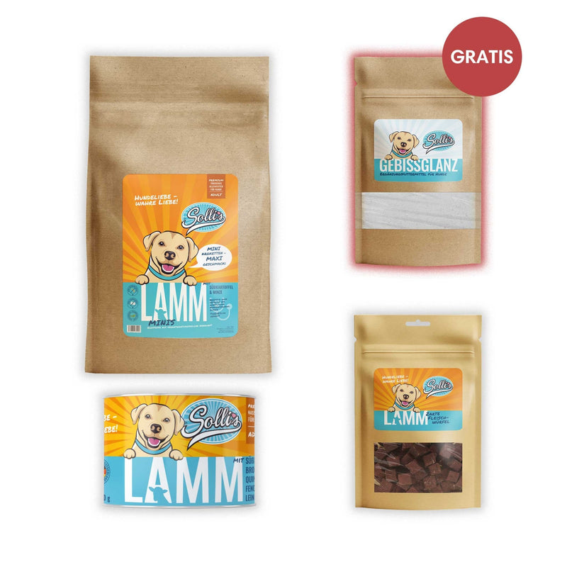 Probierpaket Lamm - Minis + GRATIS Dentalpulver | Adult - Solli&